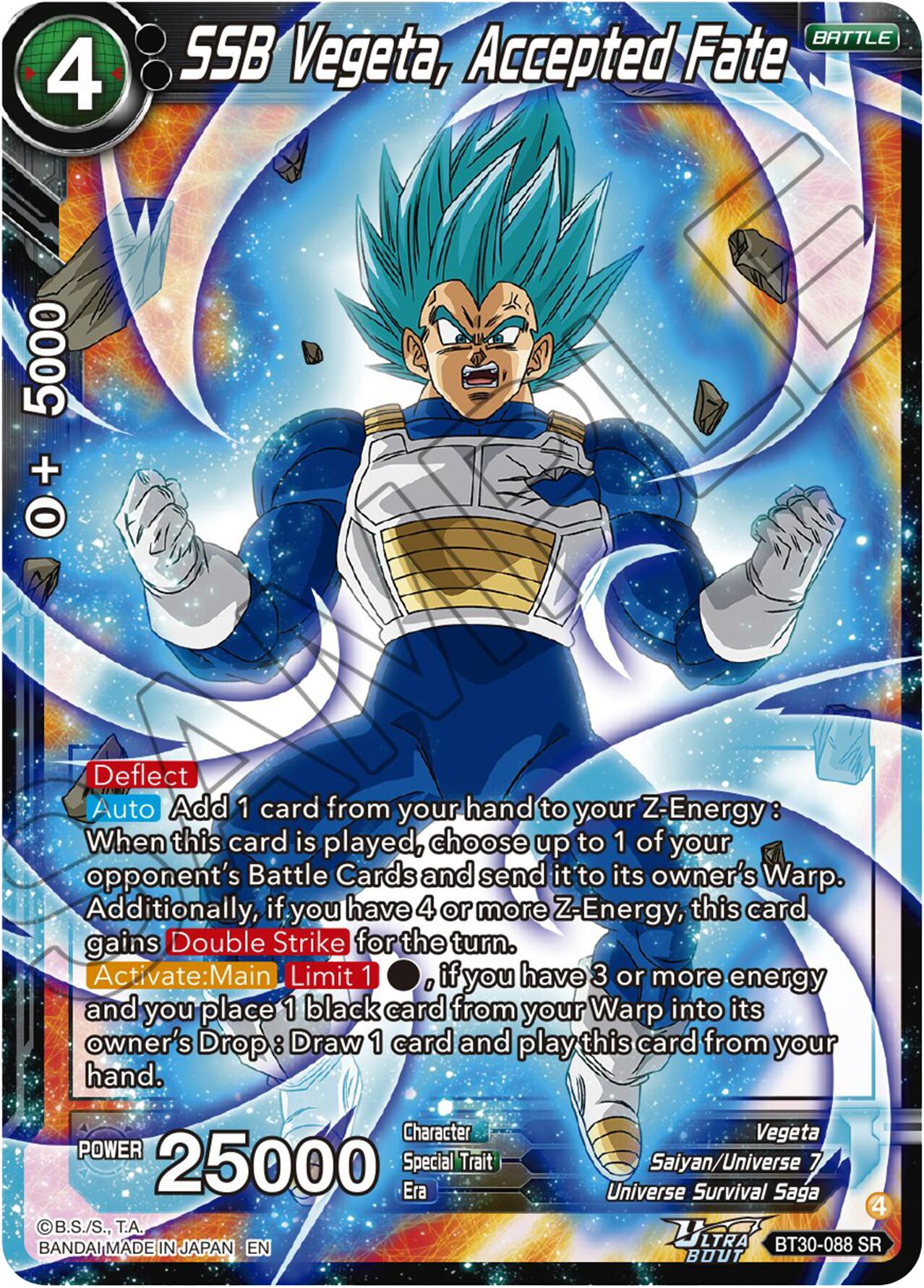 SSB Vegeta, Accepted Fate (BT30-088) [Three Glorious Fighters] | Total Play