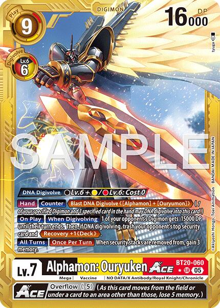 Alphamon: Ouryuken ACE [BT20-060] (Gold Border) [Advanced Booster Digimon Generation] | Total Play