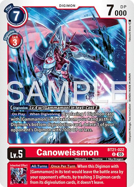 Canoweissmon [BT21-022] (Reprint) [Advanced Booster Digimon Generation] | Total Play