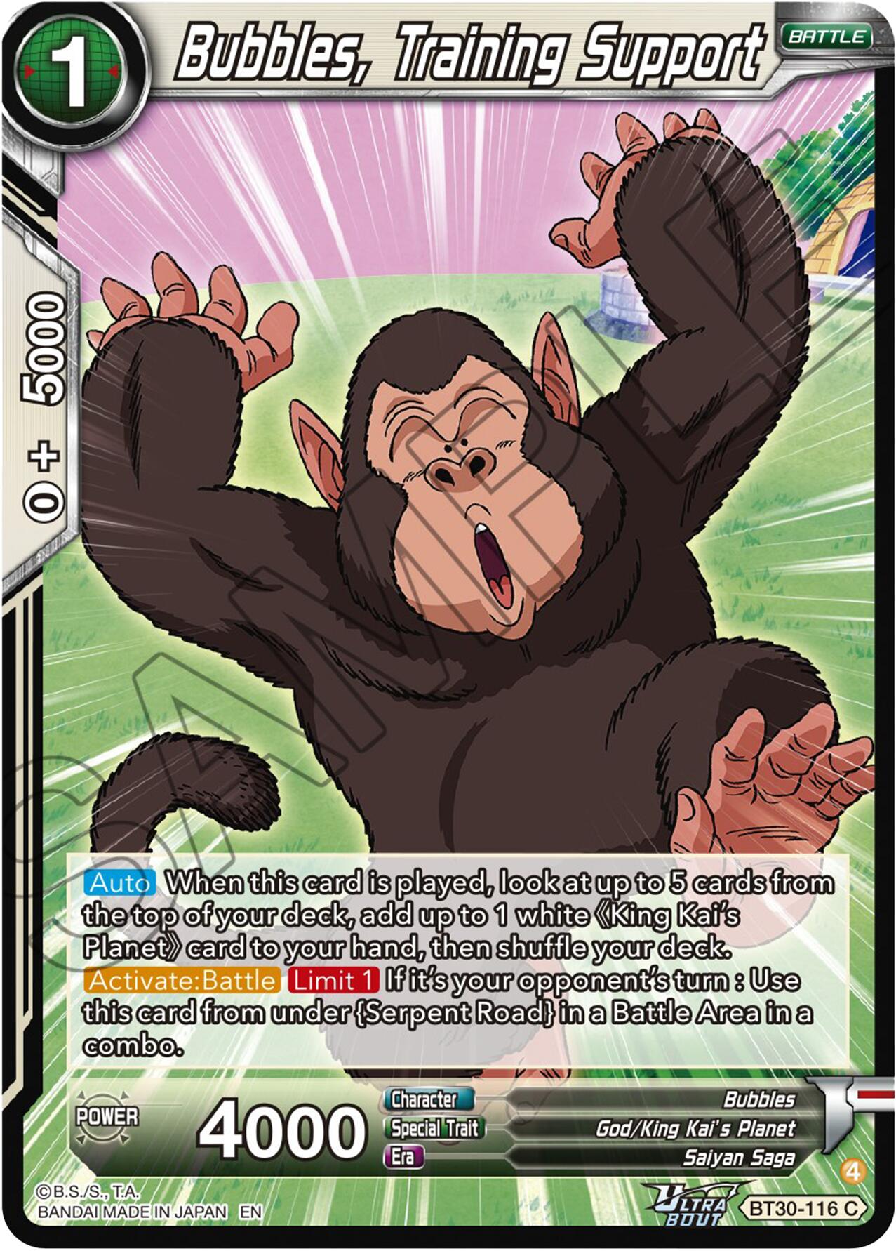Bubbles, Training Support (BT30-116) [Three Glorious Fighters] | Total Play