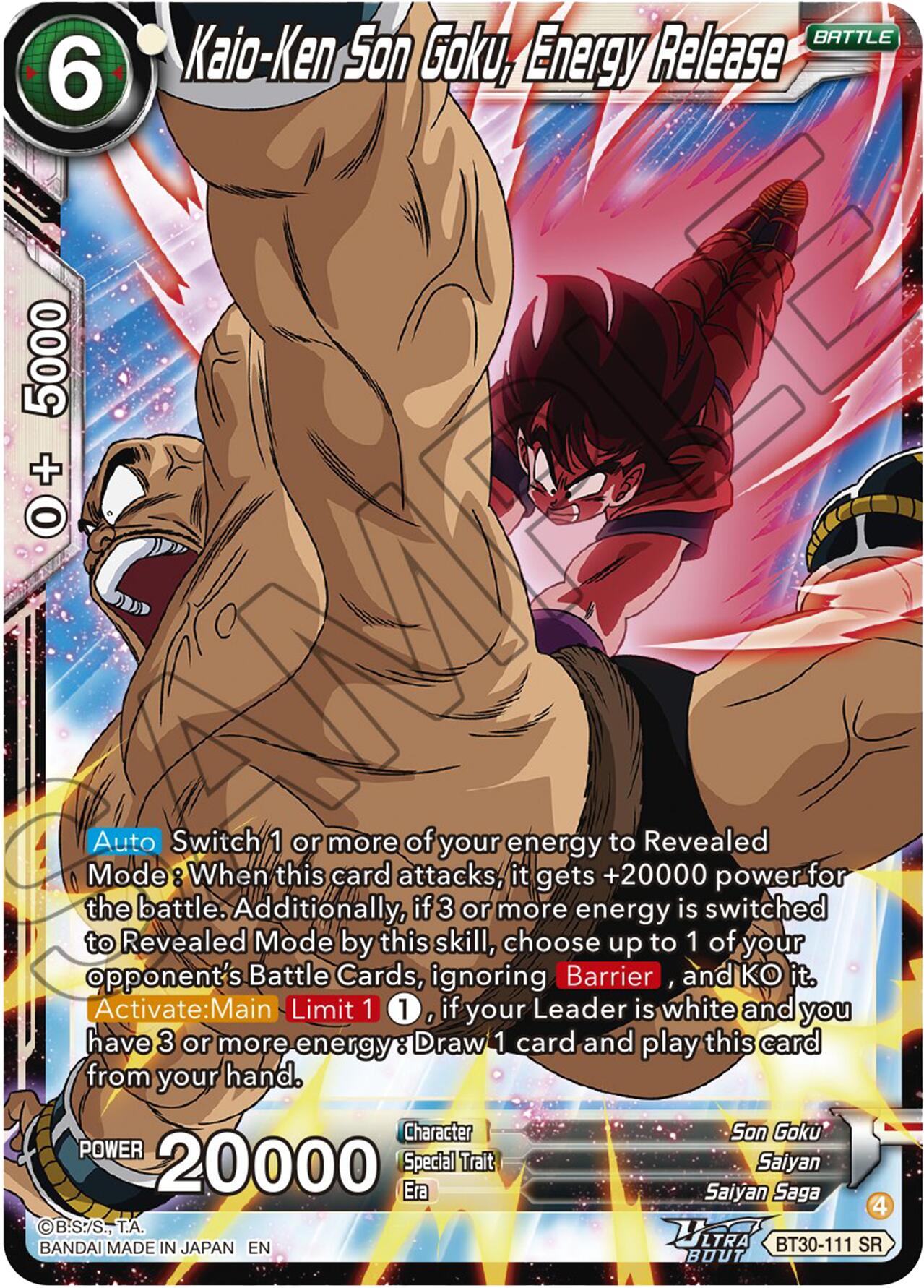 Kaio-Ken Son Goku, Energy Release (BT30-111) [Three Glorious Fighters] | Total Play