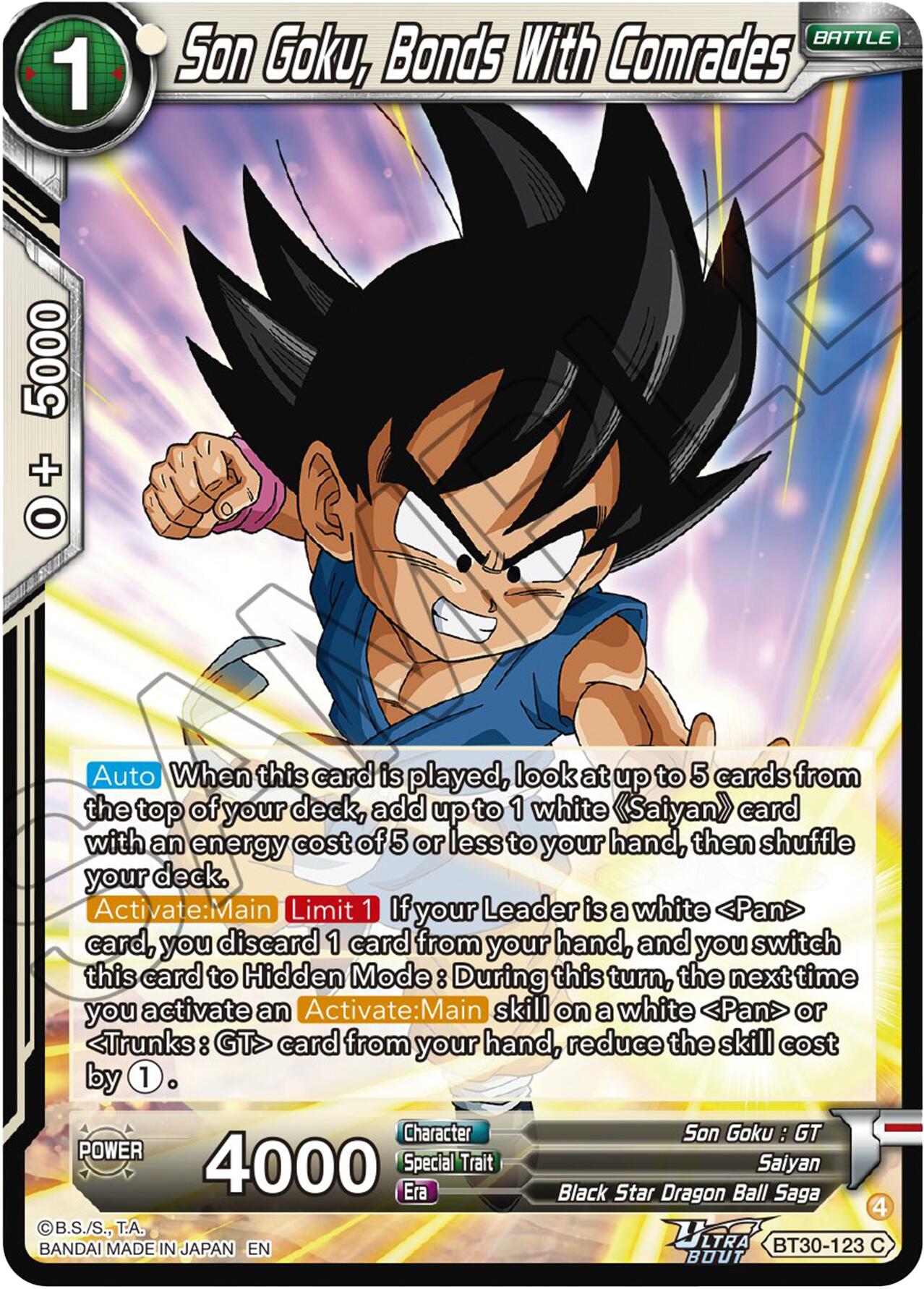 Son Goku, Bonds With Comrades (BT30-123) [Three Glorious Fighters] | Total Play