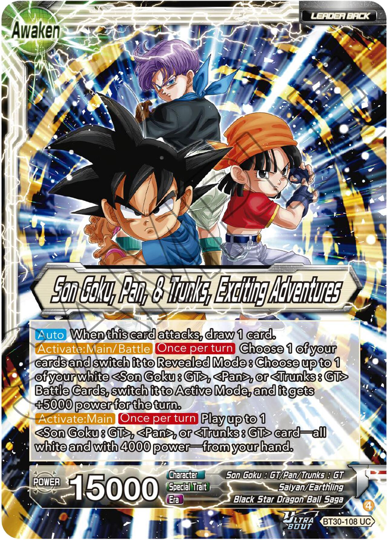 Son Goku, Pan, & Trunks // Son Goku, Pan, & Trunks, Exciting Adventures (BT30-108) [Three Glorious Fighters] | Total Play