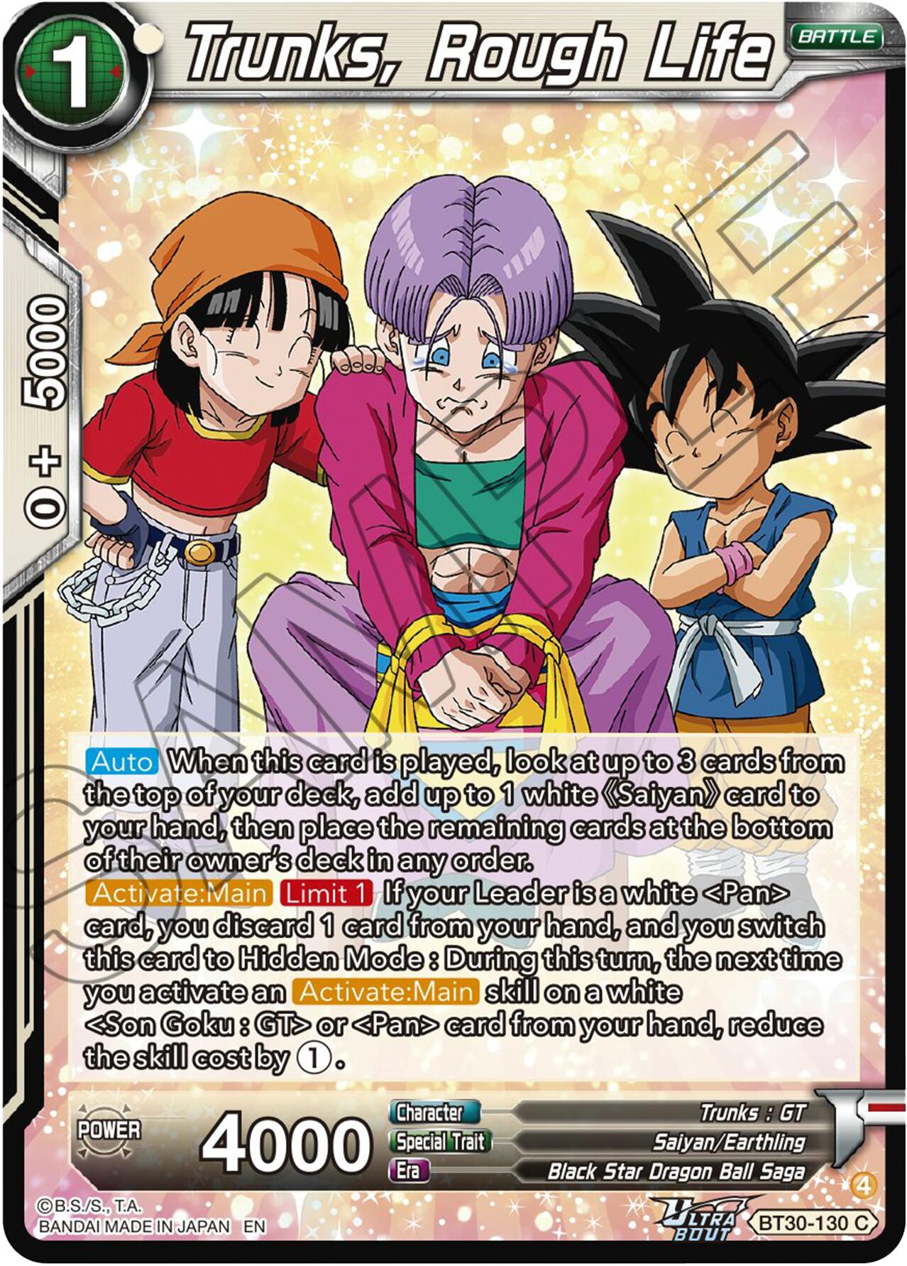 Trunks, Rough Life (BT30-130) [Three Glorious Fighters] | Total Play