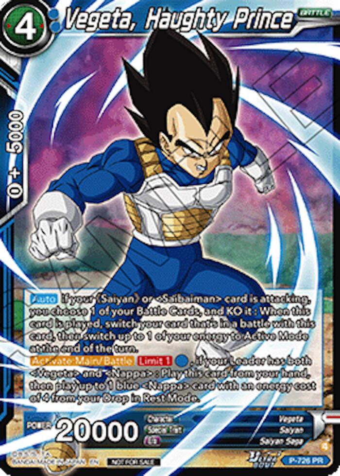 Vegeta, Haughty Prince (Ultra-Bout Series Tournament Pack Vol.2) (P-726) [Tournament Promotion Cards] | Total Play