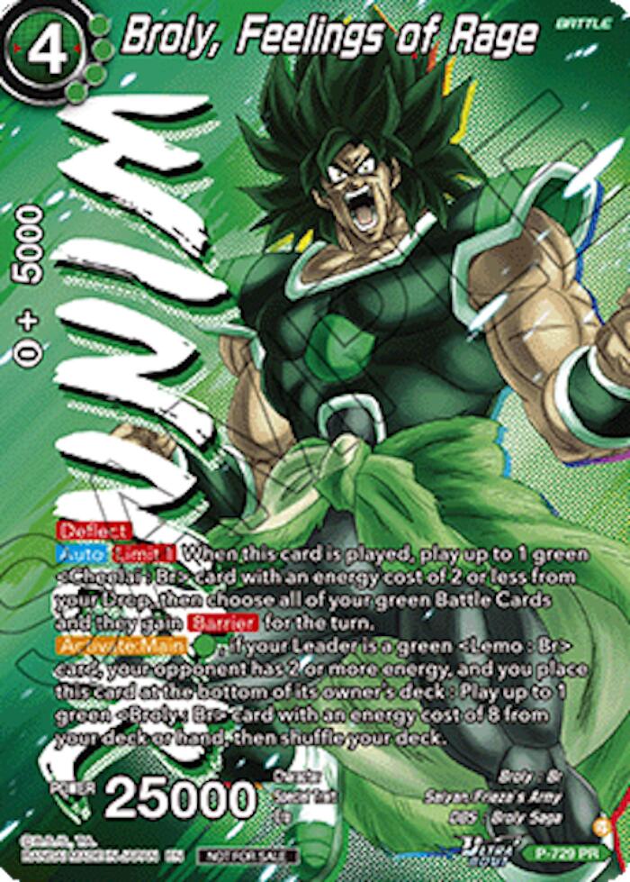 Broly, Feelings of Rage (Ultra-Bout Series Tournament Pack Vol.2) (Winner) (P-729) [Tournament Promotion Cards] | Total Play