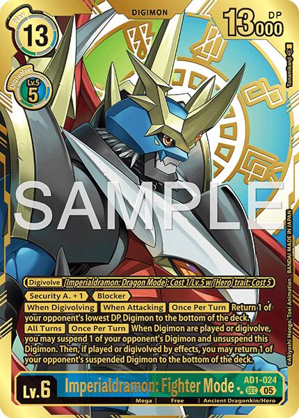 Imperialdramon: Fighter Mode [AD1-024] (Rare Pull) [Advanced Booster Digimon Generation] | Total Play