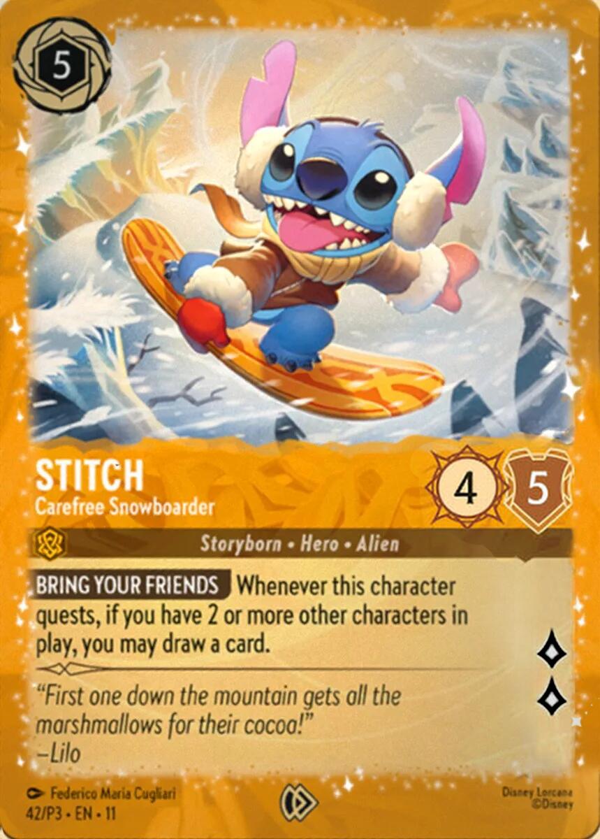 Stitch - Carefree Snowboarder (42) [Promo Cards] | Total Play