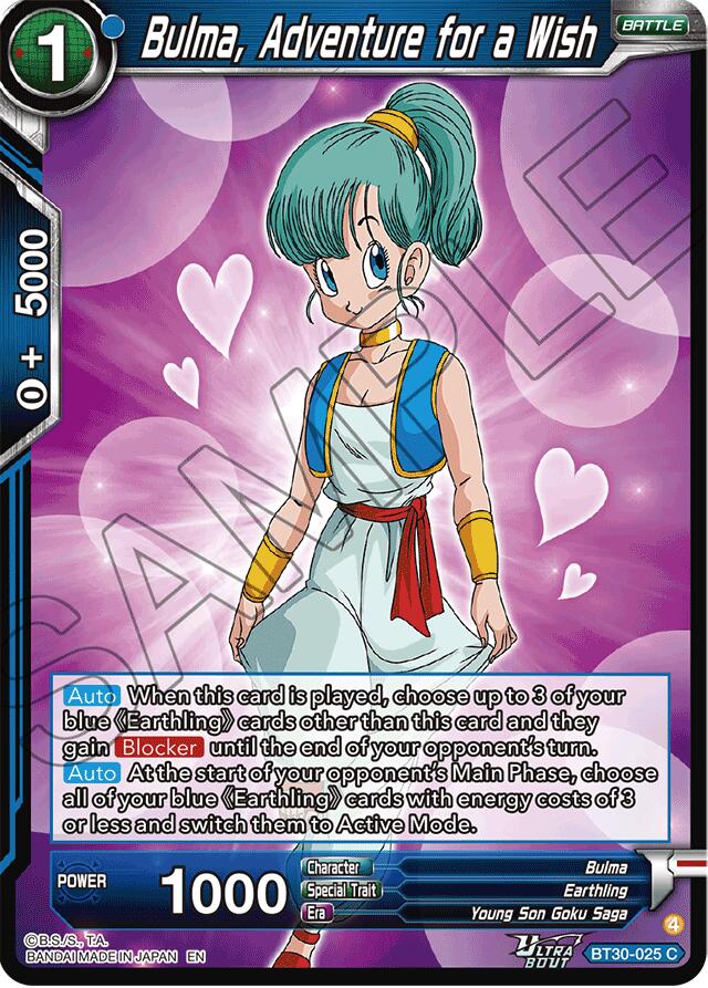Bulma, Adventure for a Wish (BT30-025) [Three Glorious Fighters] | Total Play