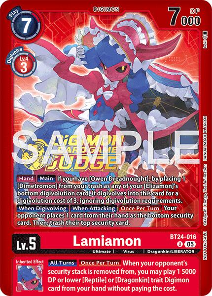 Lamiamon [BT24-016] (Judge Pack 9) [Time Stranger] | Total Play