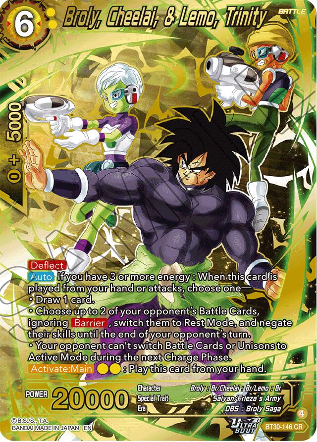 Broly, Cheelai, & Lemo, Trinity (BT30-146) [Three Glorious Fighters] | Total Play