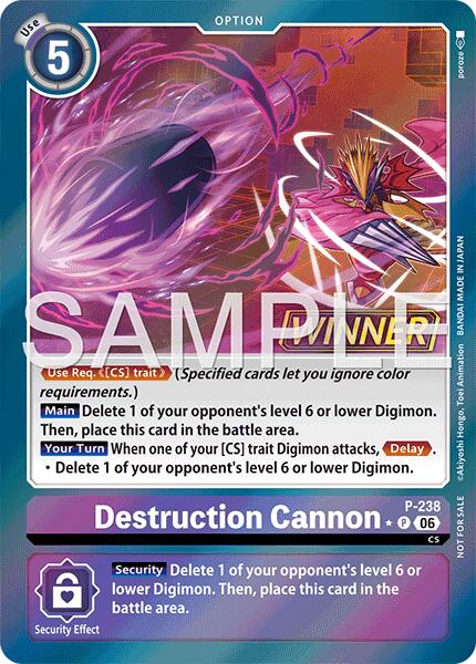 Destruction Cannon [P-238] (Store Tournament 2026 Vol. 2 Winner Pack) [Promotional Cards] | Total Play