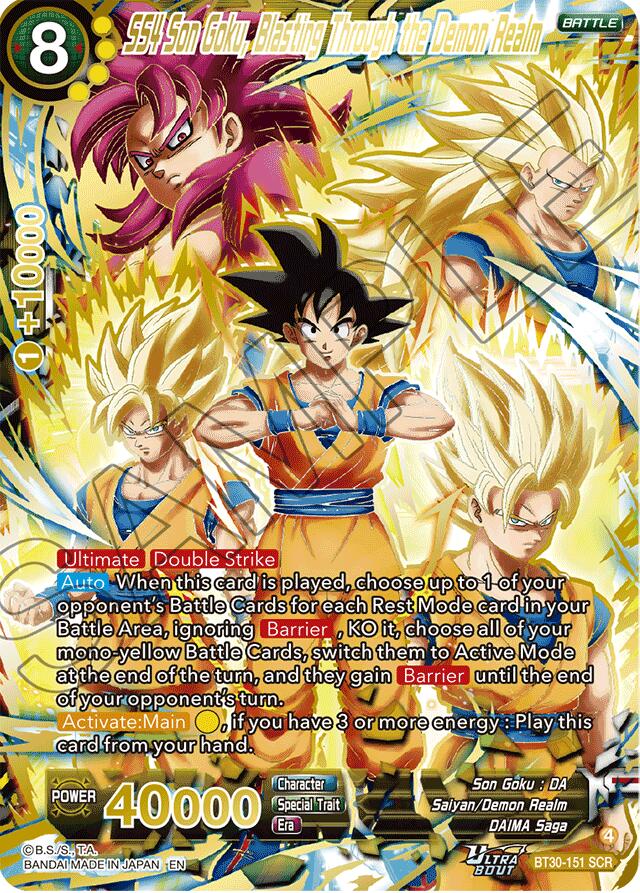 SS4 Son Goku, Blasting Through the Demon Realm (SCR) (BT30-151) [Three Glorious Fighters] | Total Play