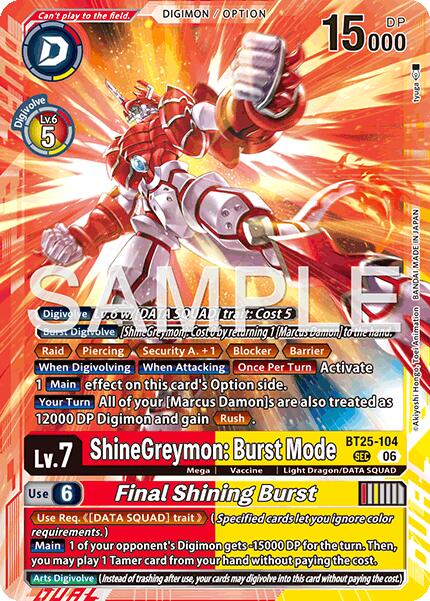 ShineGreymon: Burst Mode // Final Shining Burst [BT25-104] [Dual Revolution] | Total Play