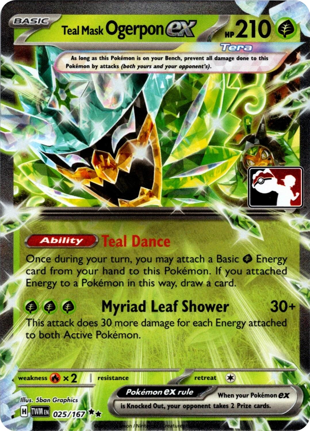Teal Mask Ogerpon ex (025/167) (Prize Pack Series 7) [Prize Pack Series Seven] | Total Play