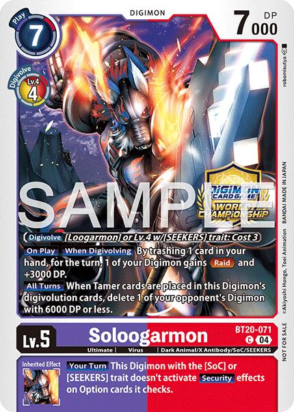 Soloogarmon [BT20-071] (Championship 25-26 Finals Season 2) [Release Special Booster Ver.2.5 Promos] | Total Play