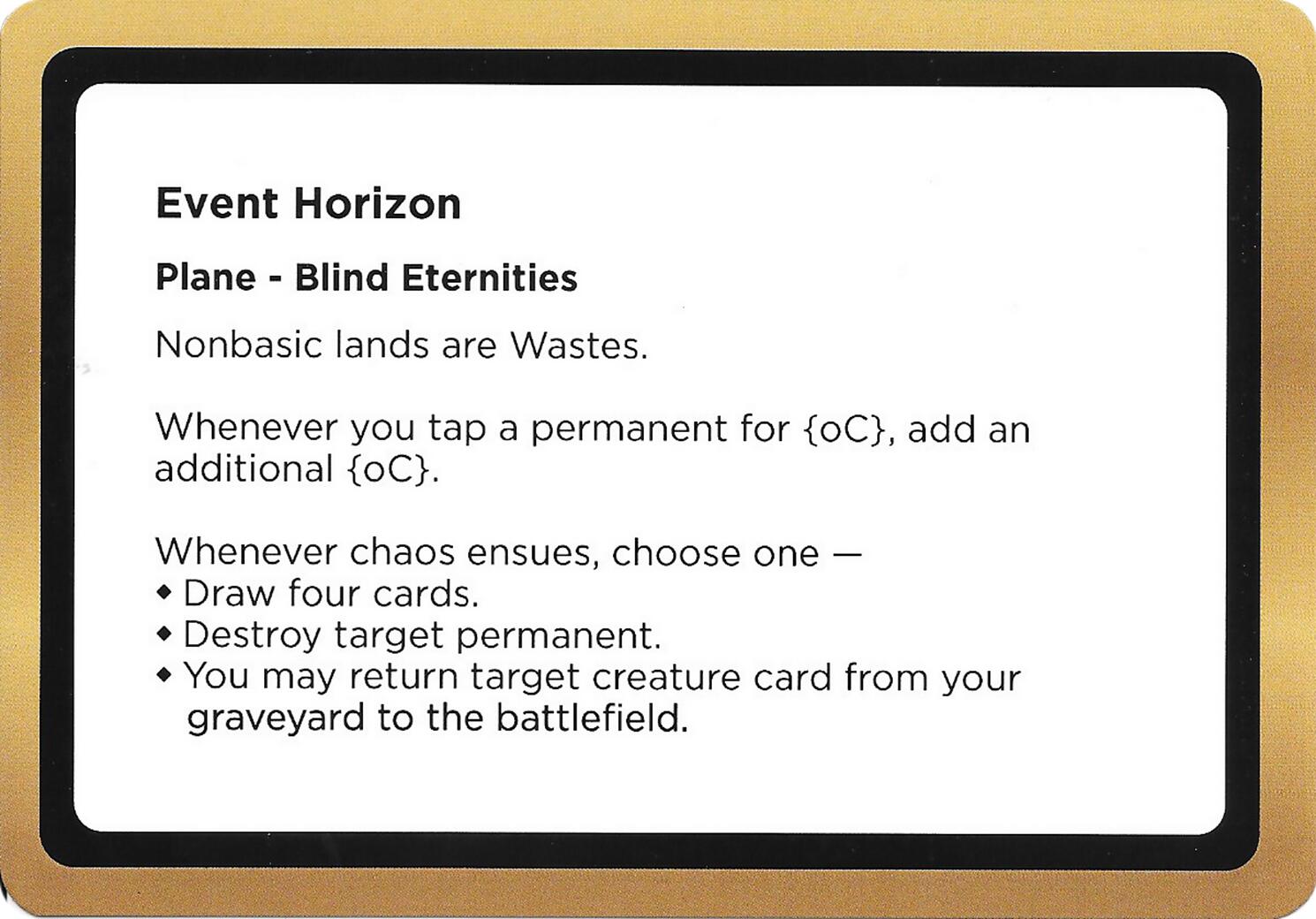 Event Horizon (Black Lotus Unknown Planechase) [Oversize Cards] | Total Play