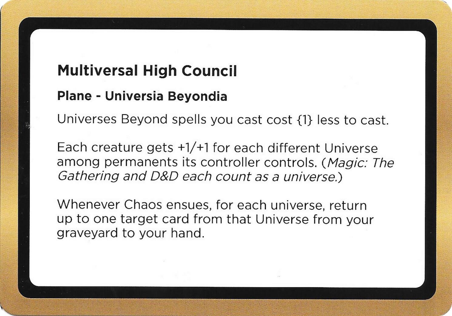 Multiversal High Council (Black Lotus Unknown Planechase) [Oversize Cards] | Total Play