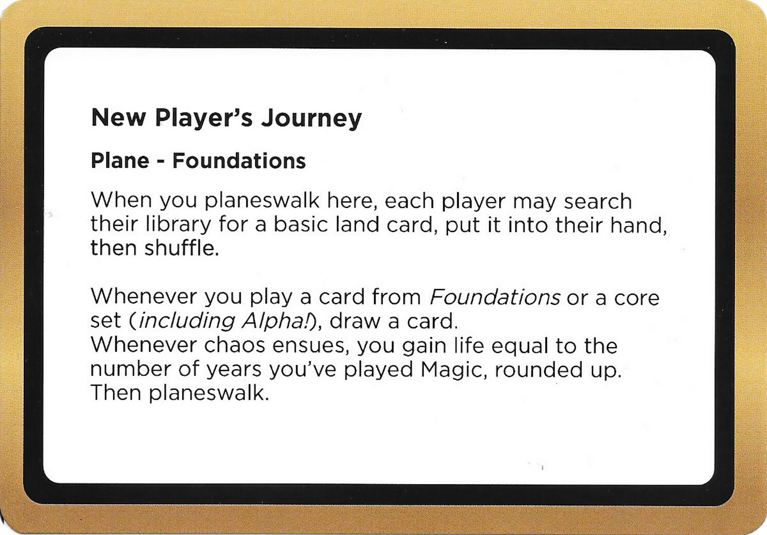 New Player's Journey (Black Lotus Unknown Planechase) [Oversize Cards] | Total Play