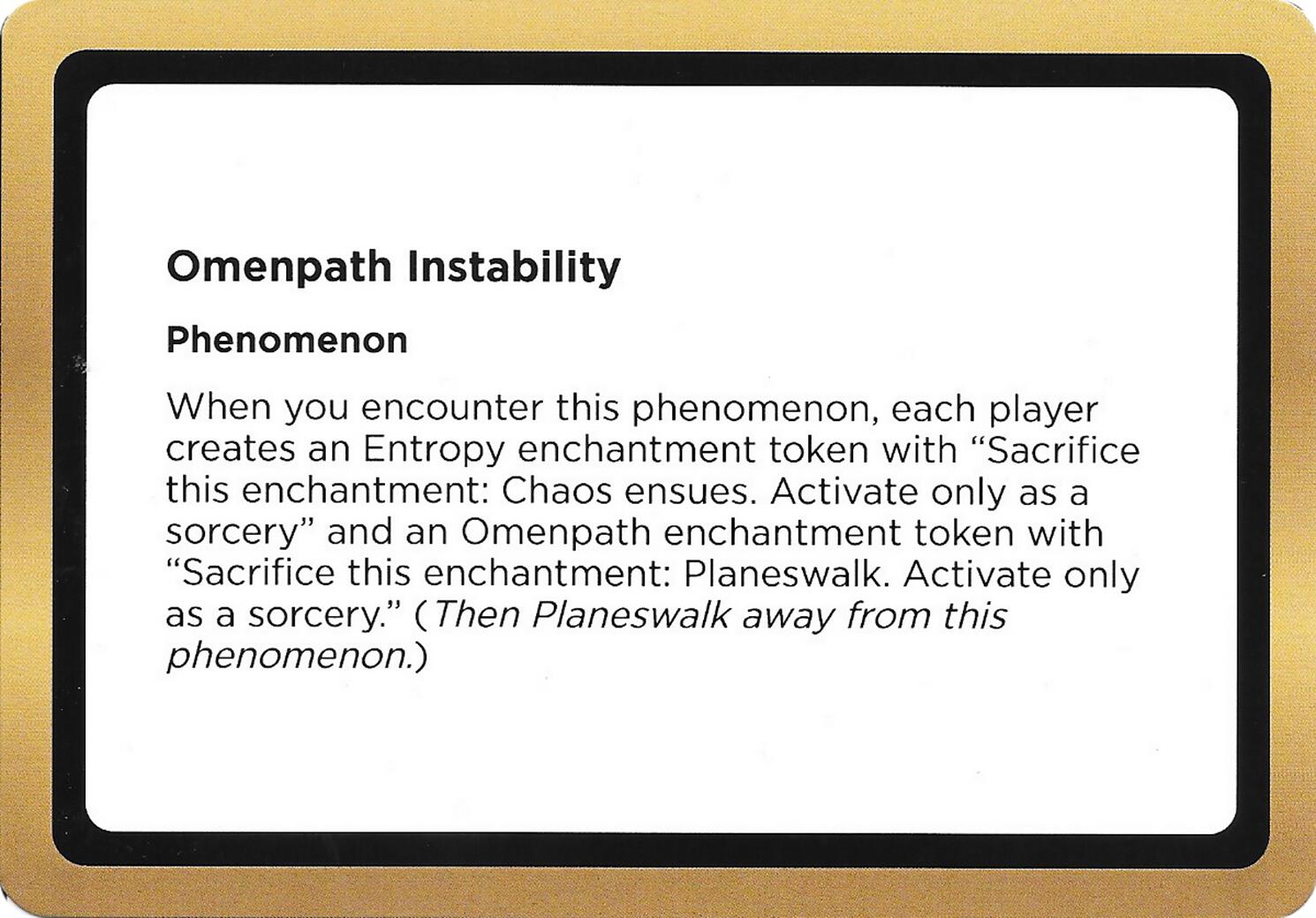 Omenpath Instability (Black Lotus Unknown Planechase) [Oversize Cards] | Total Play