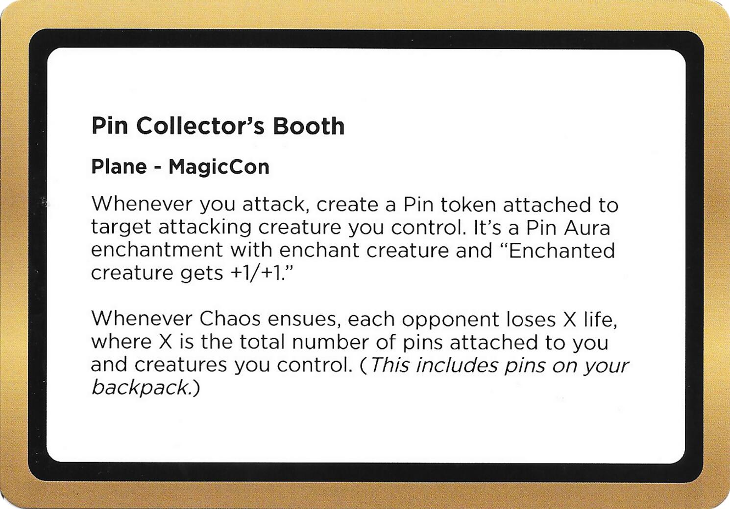 Pin Collector's Booth (Black Lotus Unknown Planechase) [Oversize Cards] | Total Play