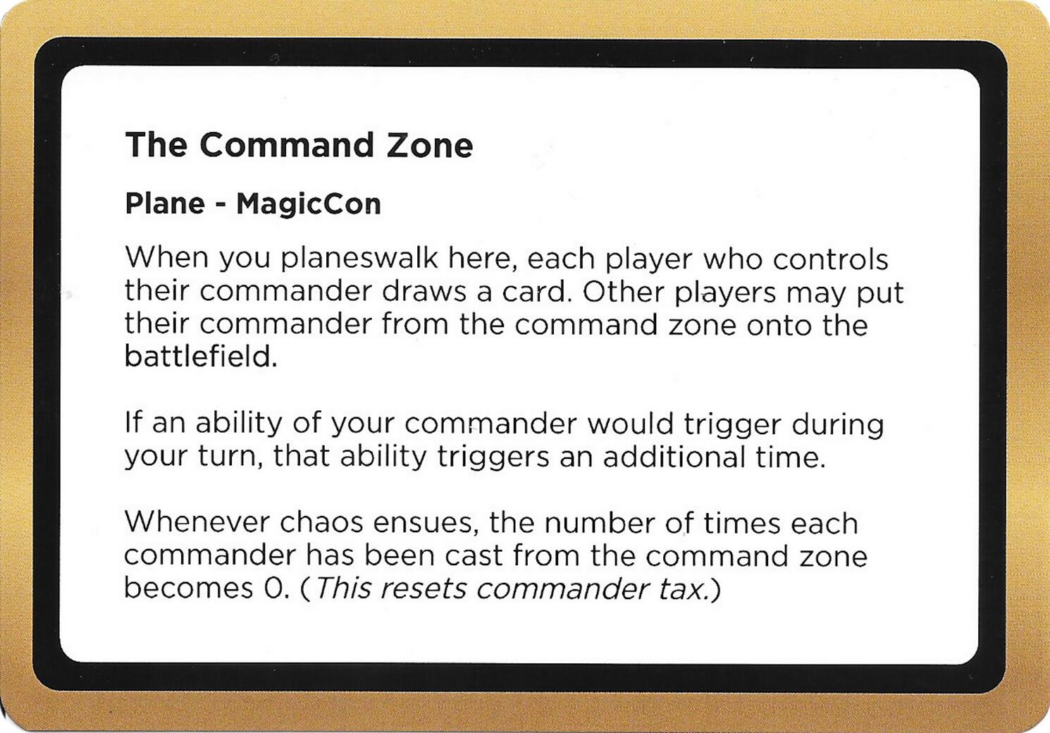 The Command Zone (Black Lotus Unknown Planechase) [Oversize Cards] | Total Play