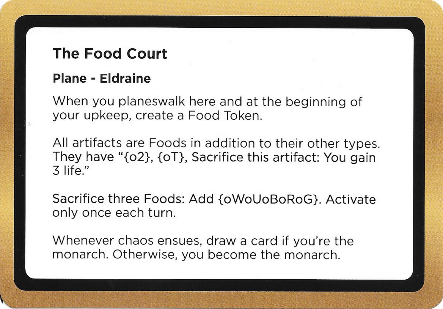 The Food Court (Black Lotus Unknown Planechase) [Oversize Cards] | Total Play