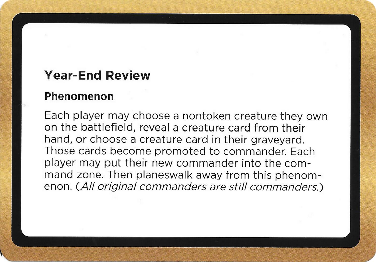 Year-End Review (Black Lotus Unknown Planechase) [Oversize Cards] | Total Play