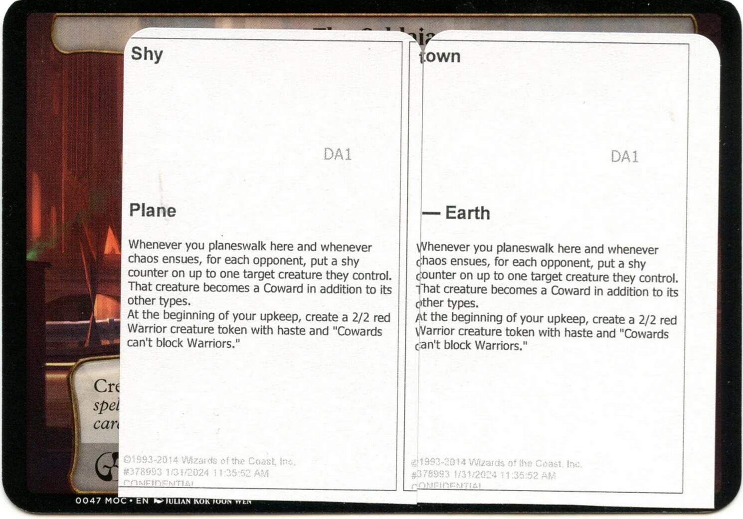 Shy Town (Black Lotus Unknown Planechase) [Oversize Cards] | Total Play