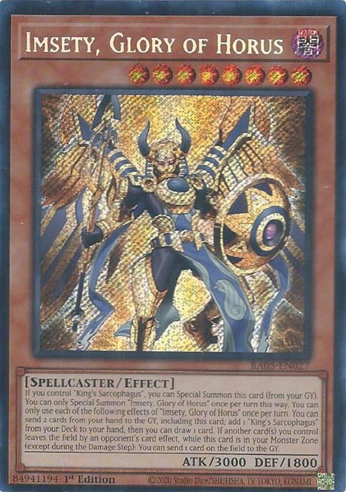 Imsety, Glory of Horus (Secret Rare) [RA05-EN027] Secret Rare | Total Play
