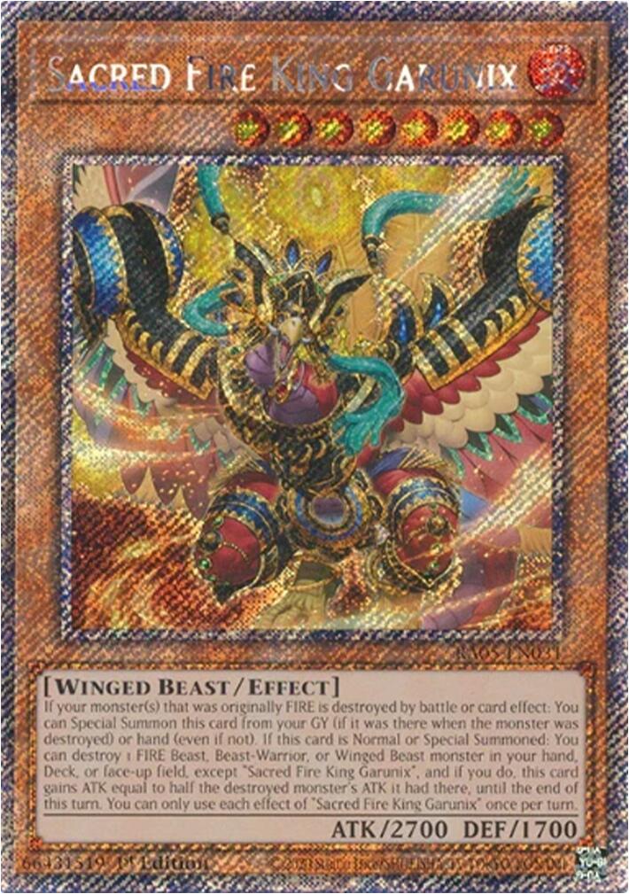 Sacred Fire King Garunix (Platinum Secret Rare) [RA05-EN031] Platinum Secret Rare | Total Play