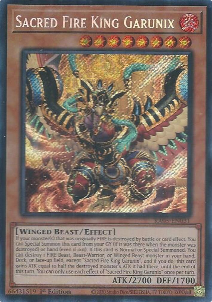 Sacred Fire King Garunix (Secret Rare) [RA05-EN031] Secret Rare | Total Play
