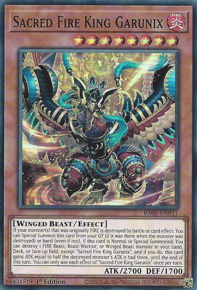 Sacred Fire King Garunix [RA05-EN031] Super Rare | Total Play