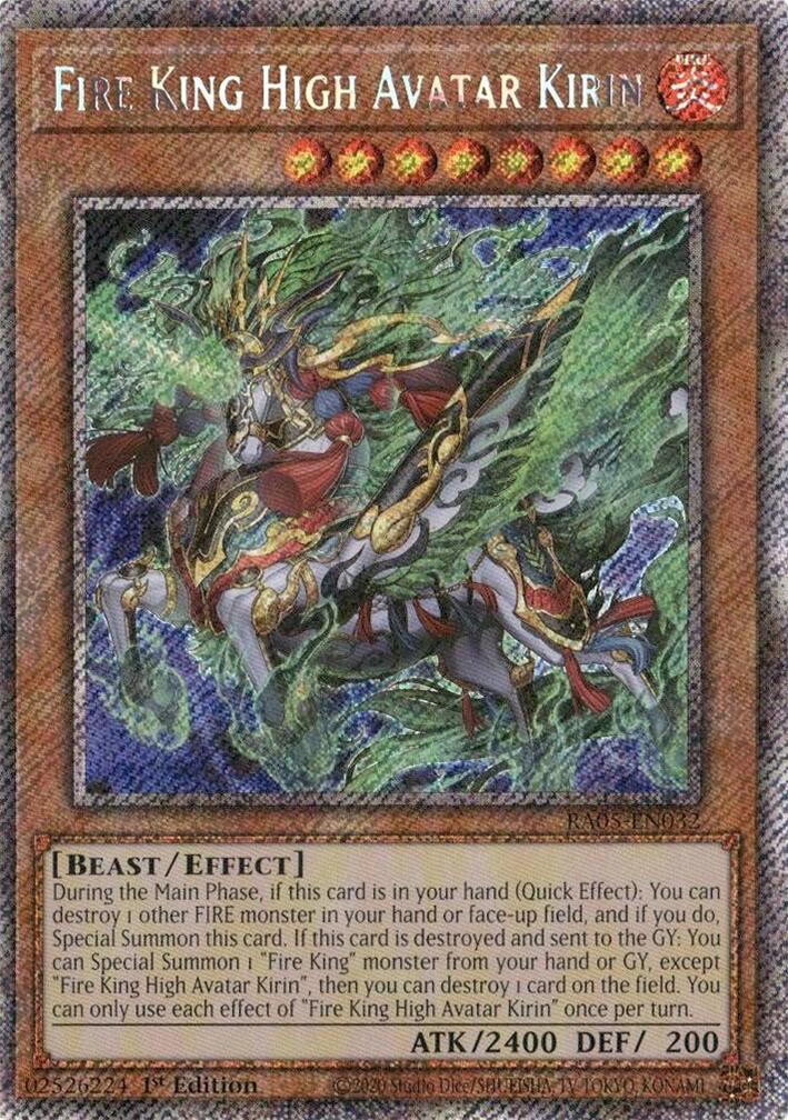 Fire King High Avatar Kirin (Platinum Secret Rare) [RA05-EN032] Platinum Secret Rare | Total Play