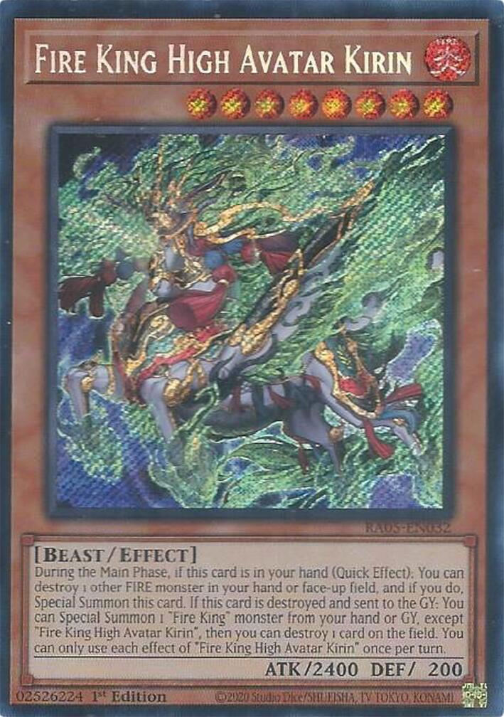 Fire King High Avatar Kirin (Secret Rare) [RA05-EN032] Secret Rare | Total Play