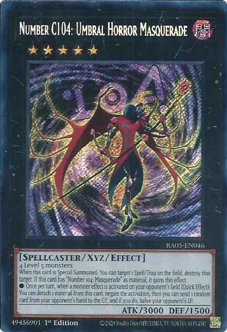 Number C104: Umbral Horror Masquerade (Secret Rare) [RA05-EN046] Secret Rare | Total Play