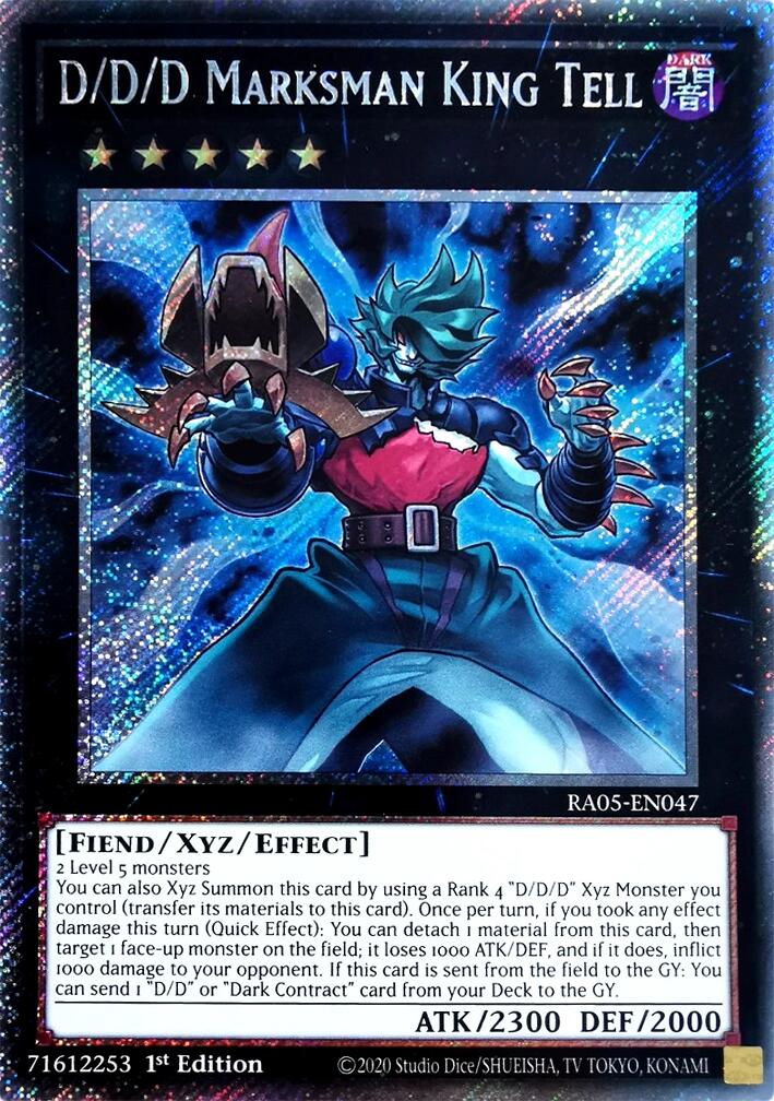 D/D/D Marksman King Tell (Platinum Secret Rare) [RA05-EN047] Platinum Secret Rare | Total Play