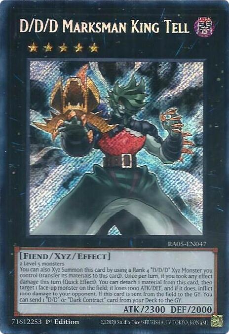 D/D/D Marksman King Tell (Secret Rare) [RA05-EN047] Secret Rare | Total Play