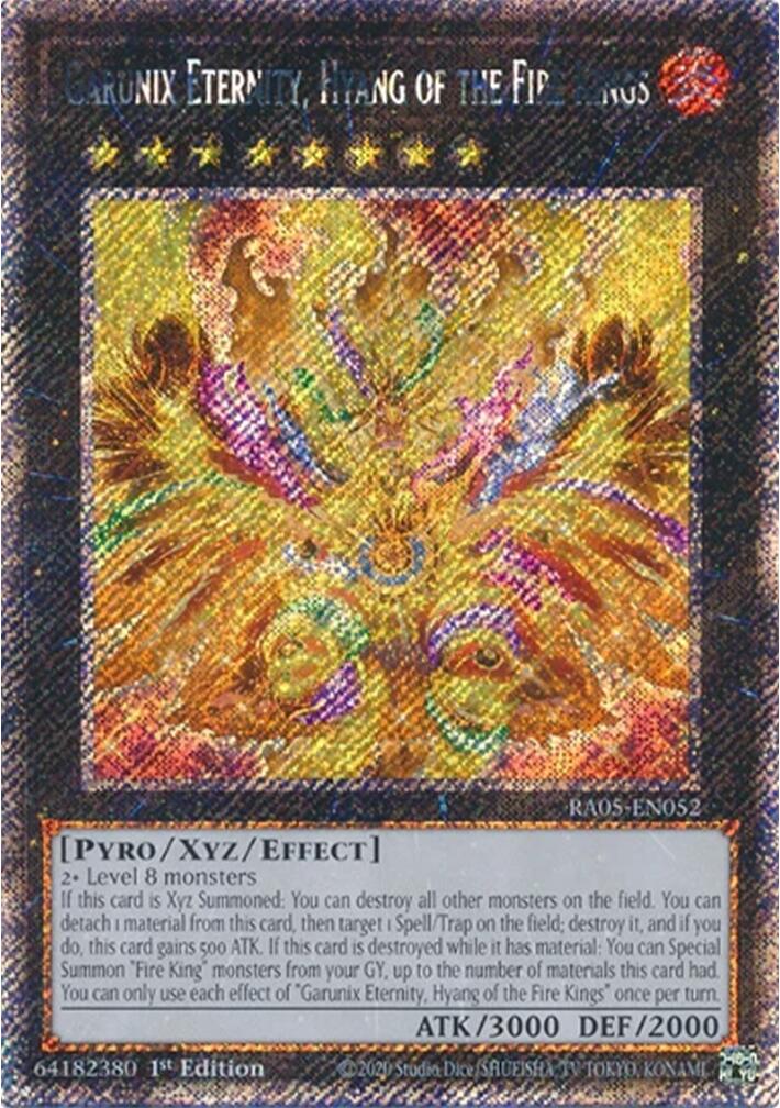 Garunix Eternity, Hyang of the Fire Kings (Platinum Secret Rare) [RA05-EN052] Platinum Secret Rare | Total Play