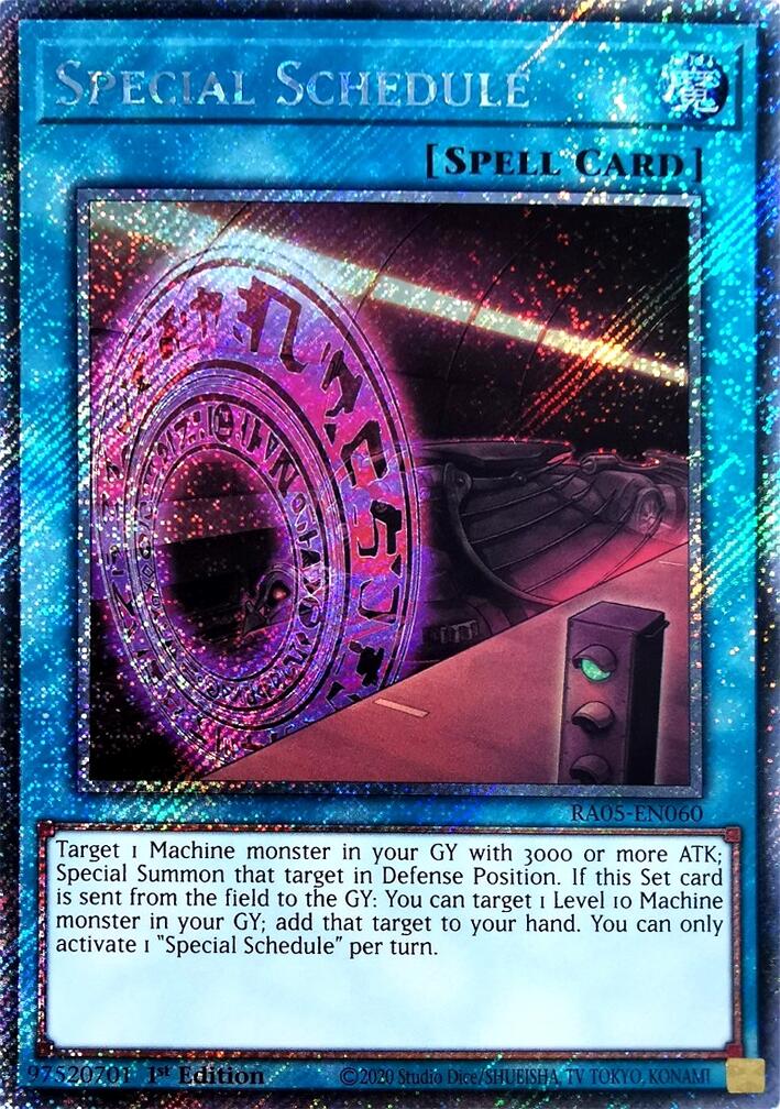Special Schedule (Platinum Secret Rare) [RA05-EN060] Platinum Secret Rare | Total Play