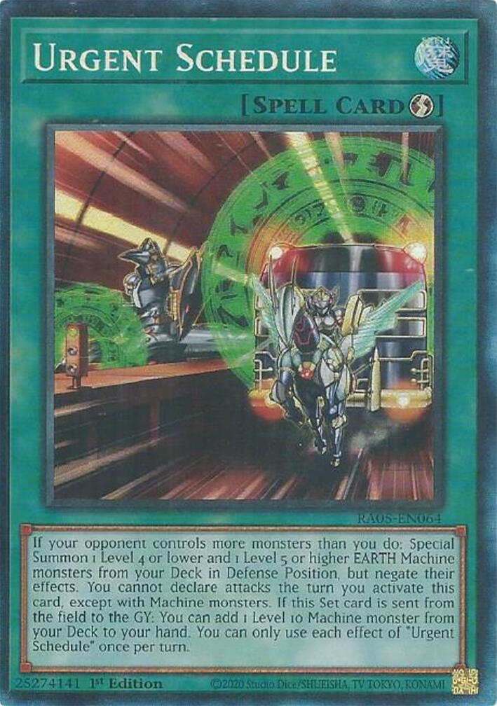Urgent Schedule (Collector's Rare) [RA05-EN064] Collector's Rare | Total Play
