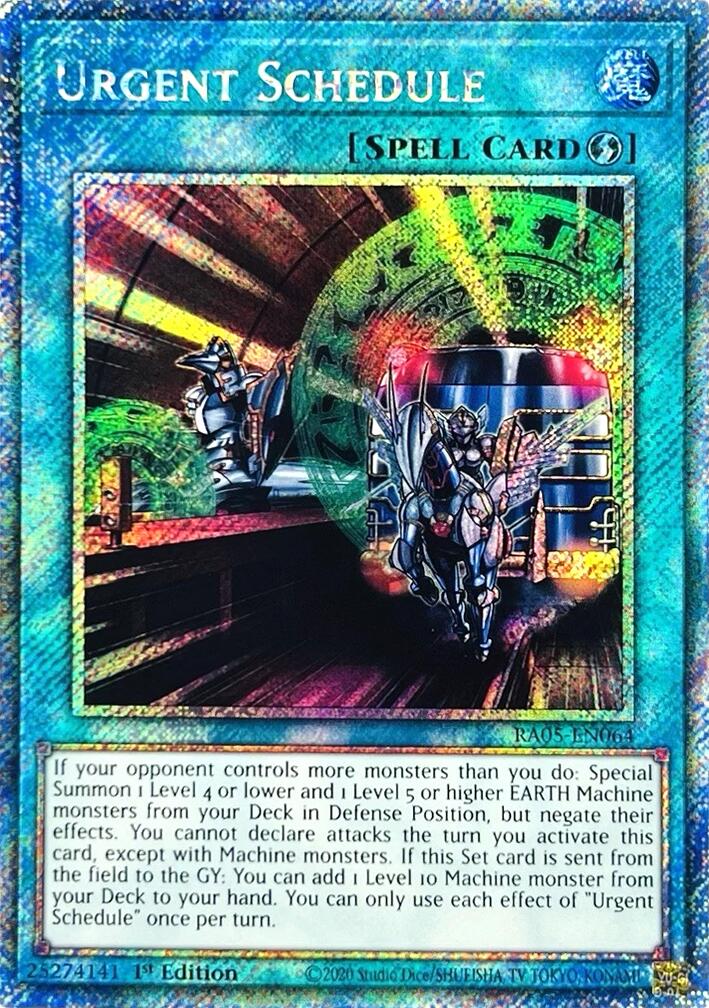 Urgent Schedule (Platinum Secret Rare) [RA05-EN064] Platinum Secret Rare | Total Play
