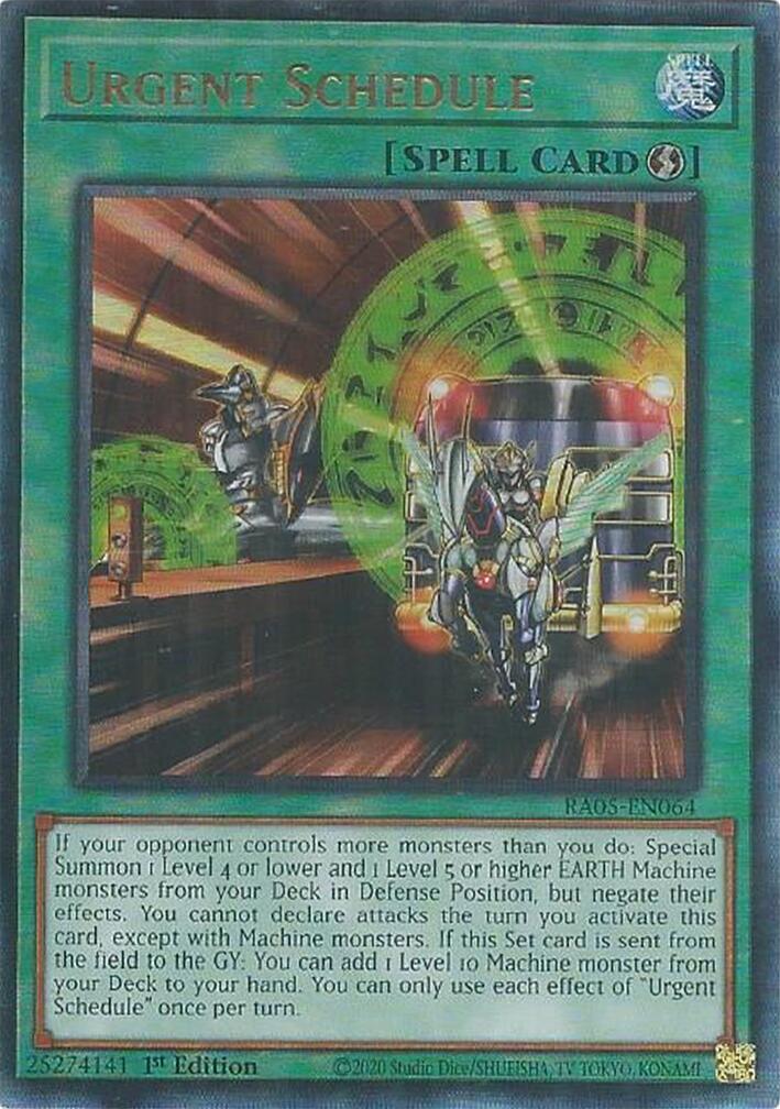 Urgent Schedule (Ultimate Rare) [RA05-EN064] Ultimate Rare | Total Play