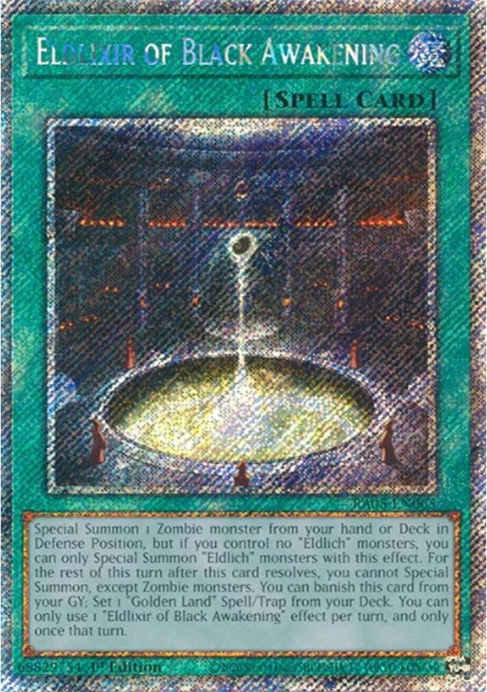 Eldlixir of Black Awakening (Platinum Secret Rare) [RA05-EN065] Platinum Secret Rare | Total Play