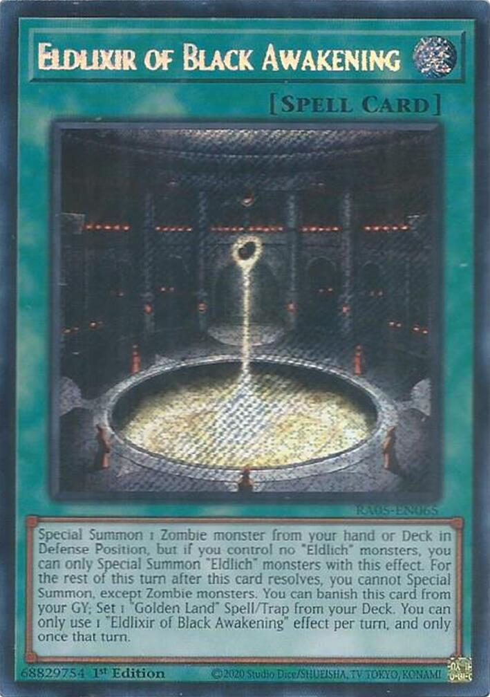 Eldlixir of Black Awakening (Secret Rare) [RA05-EN065] Secret Rare | Total Play