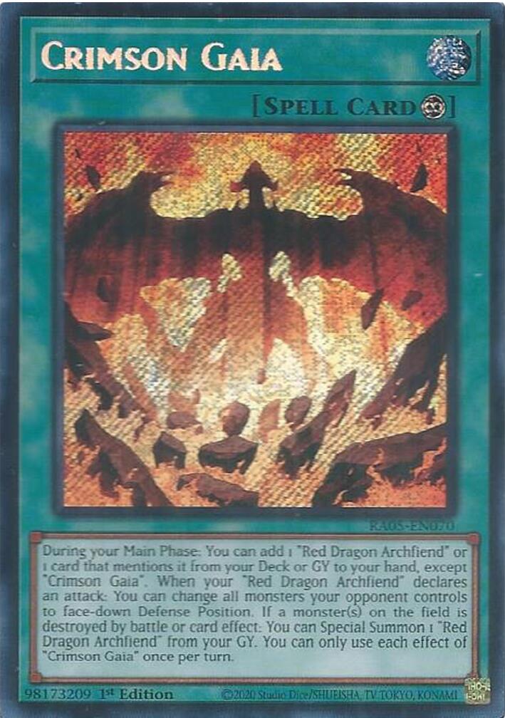 Crimson Gaia (Secret Rare) [RA05-EN070] Secret Rare | Total Play