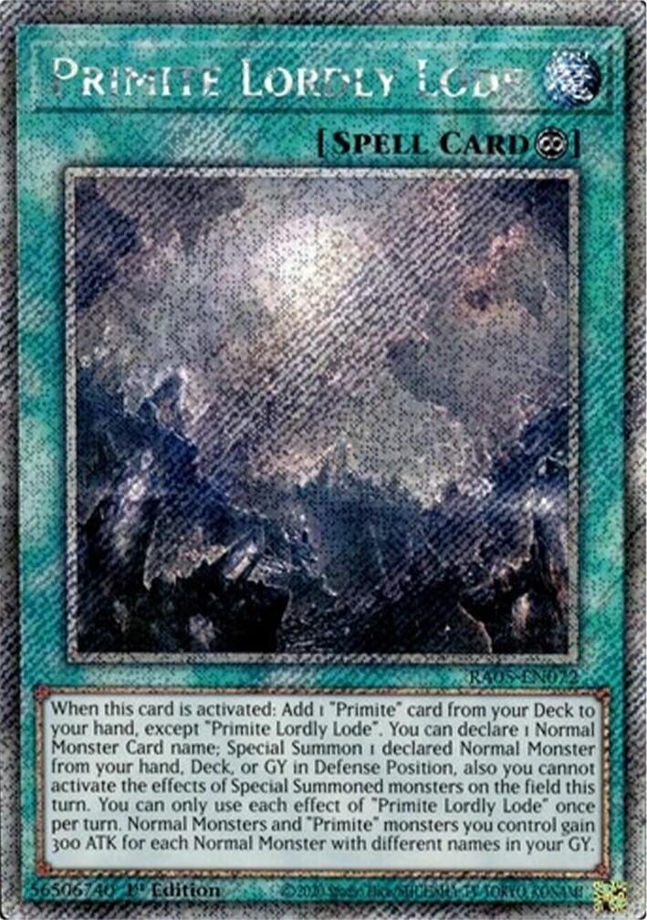 Primite Lordly Lode (Platinum Secret Rare) [RA05-EN072] Platinum Secret Rare | Total Play