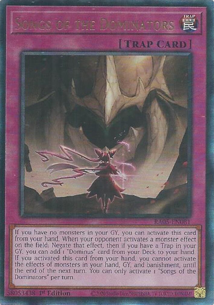 Songs of the Dominators (Ultimate Rare) [RA05-EN081] Ultimate Rare | Total Play