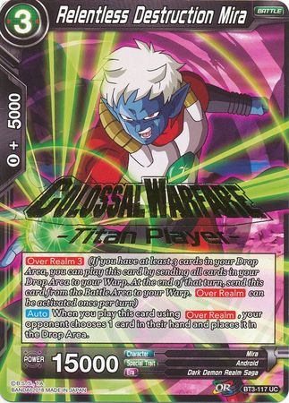 Relentless Destruction Mira (Titan Player Stamped) (BT3-117) [Tournament Promotion Cards] | Total Play