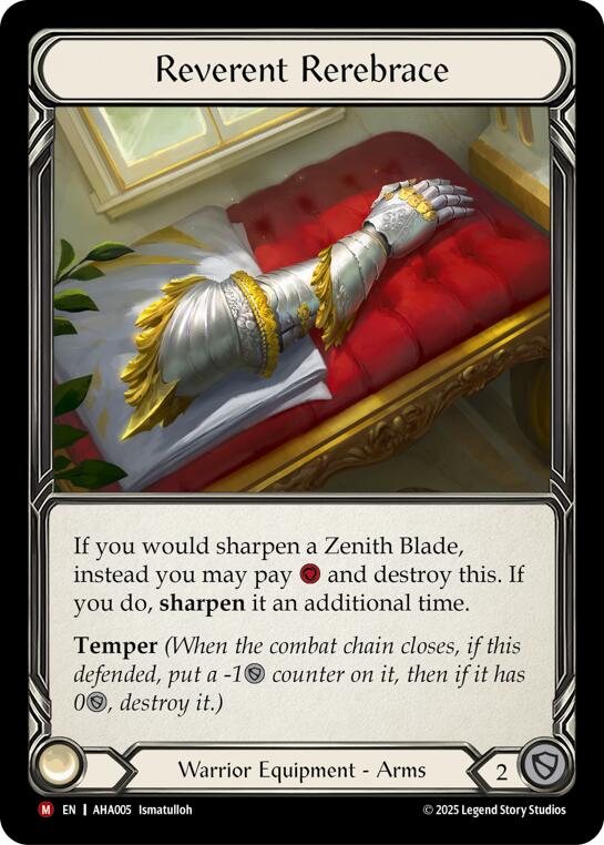 Reverent Rerebrace [AHA005] (Armory Deck Origins: Hala)  Rainbow Foil | Total Play